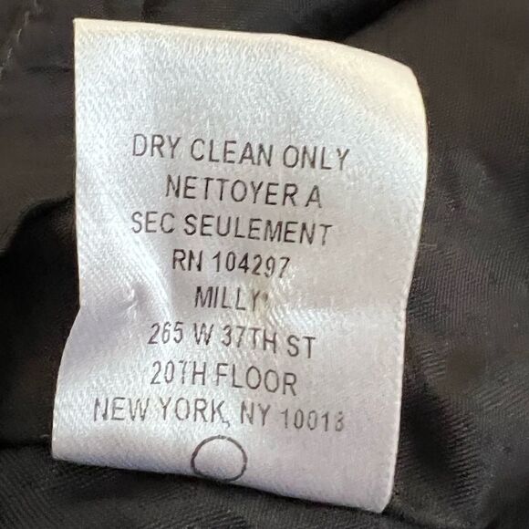 Milly New York Silk Long Sleeve Dress Black + Tan Medallion Pattern Size 0 - Picture 7 of 8